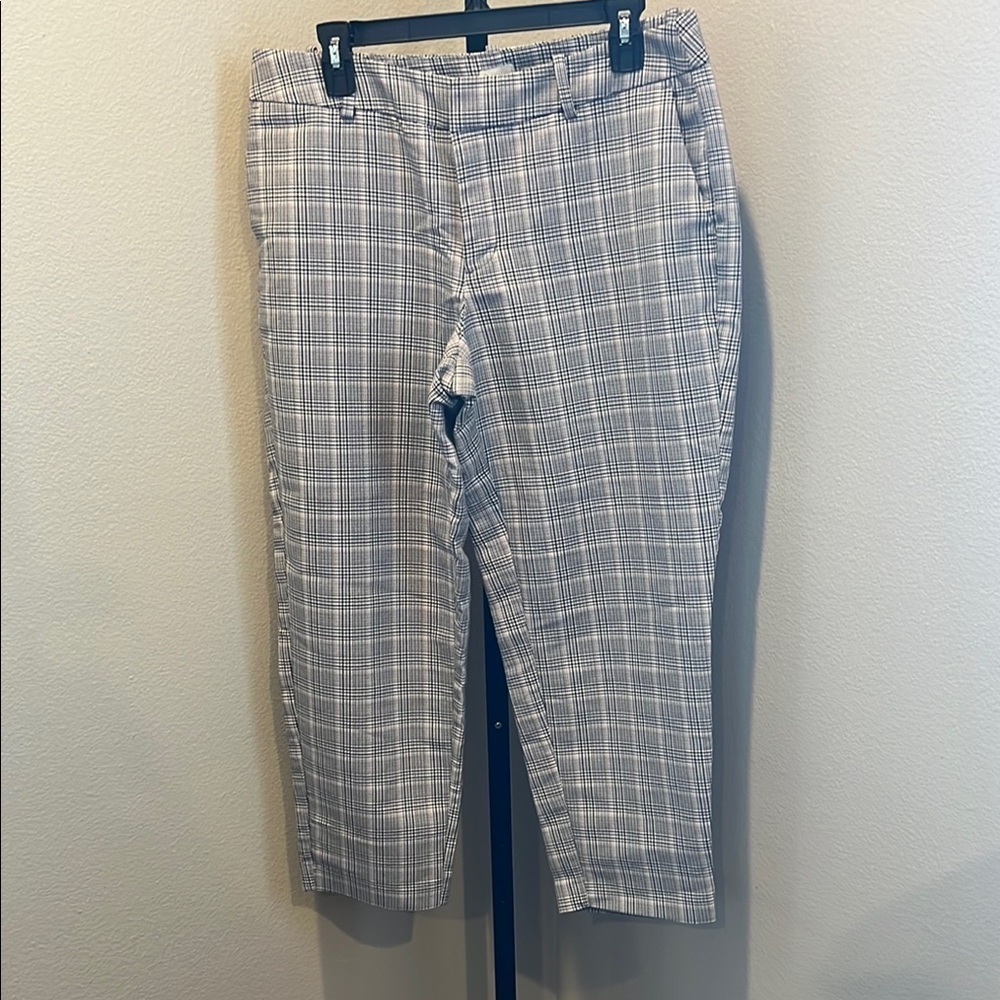 a new day Gray plaid Dress Pants with Windowpane Pattern